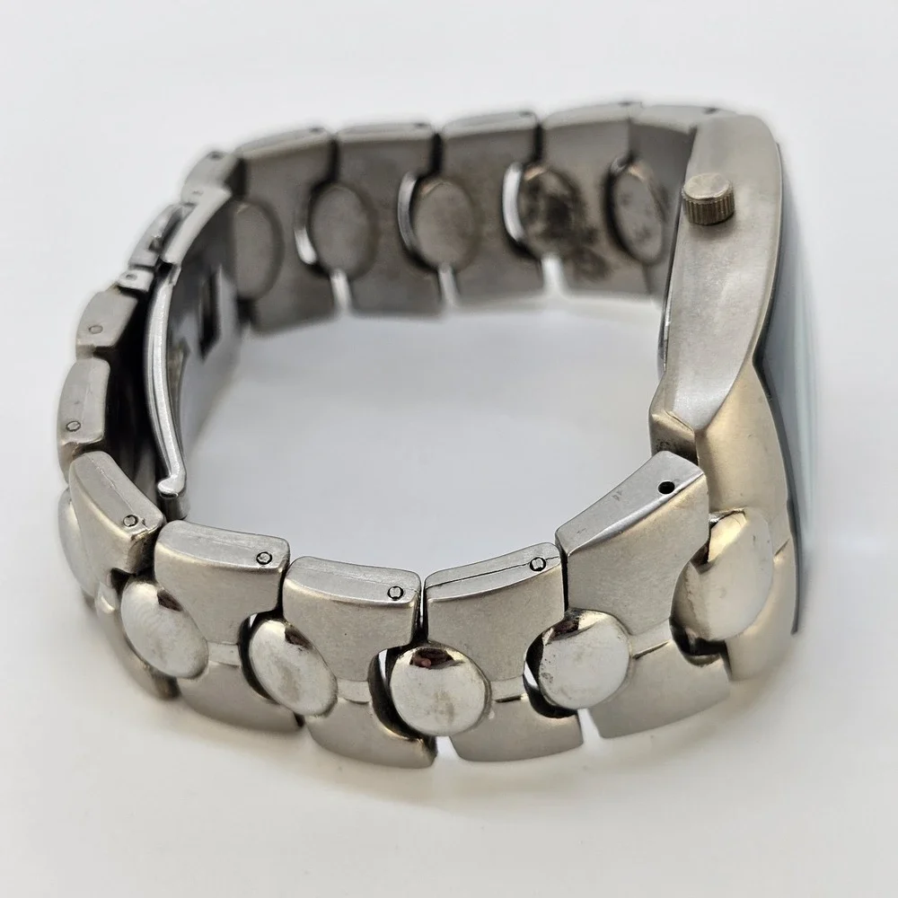US Army Men's Analog Watch 35MM Gold Dial Gray Bracelet Band 6